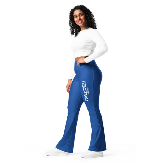 Jazrae Women’s Trustno1 Blue Flare Leggings