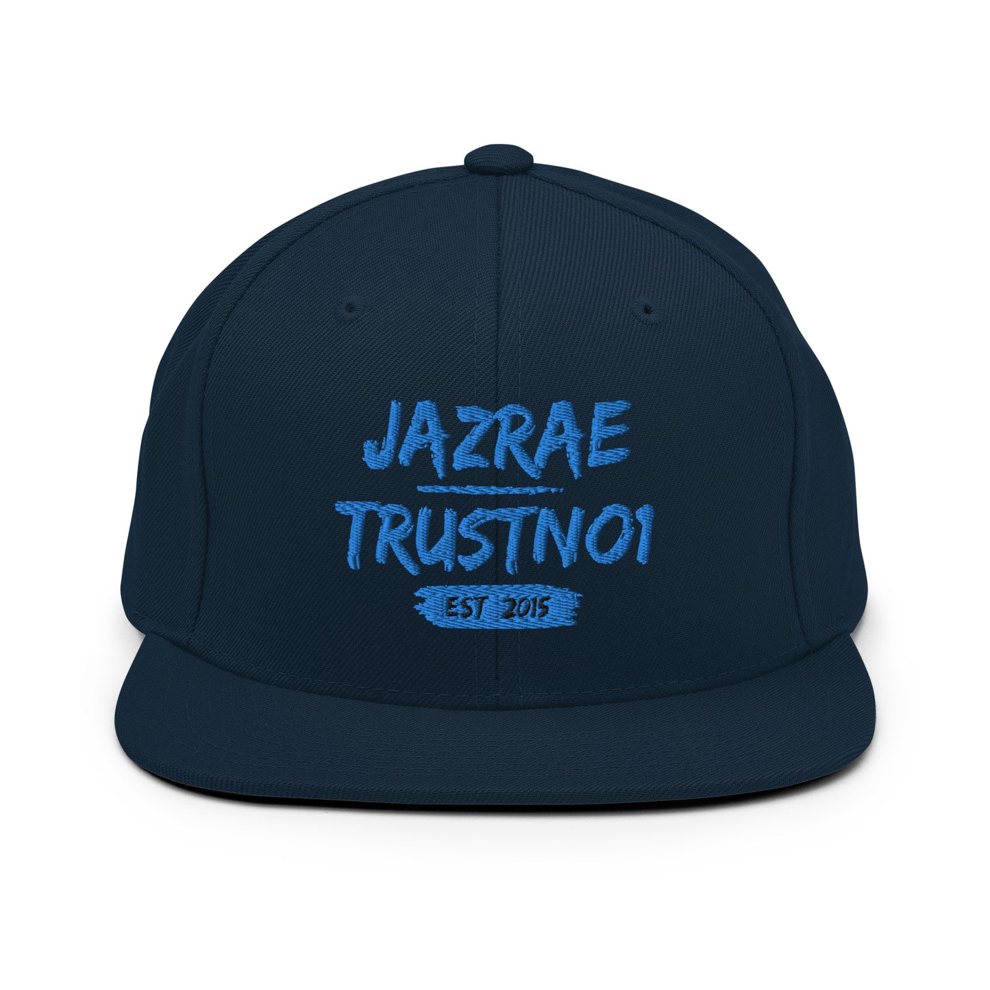 JAZRAE Trustno1 blue logo Snapback Hat